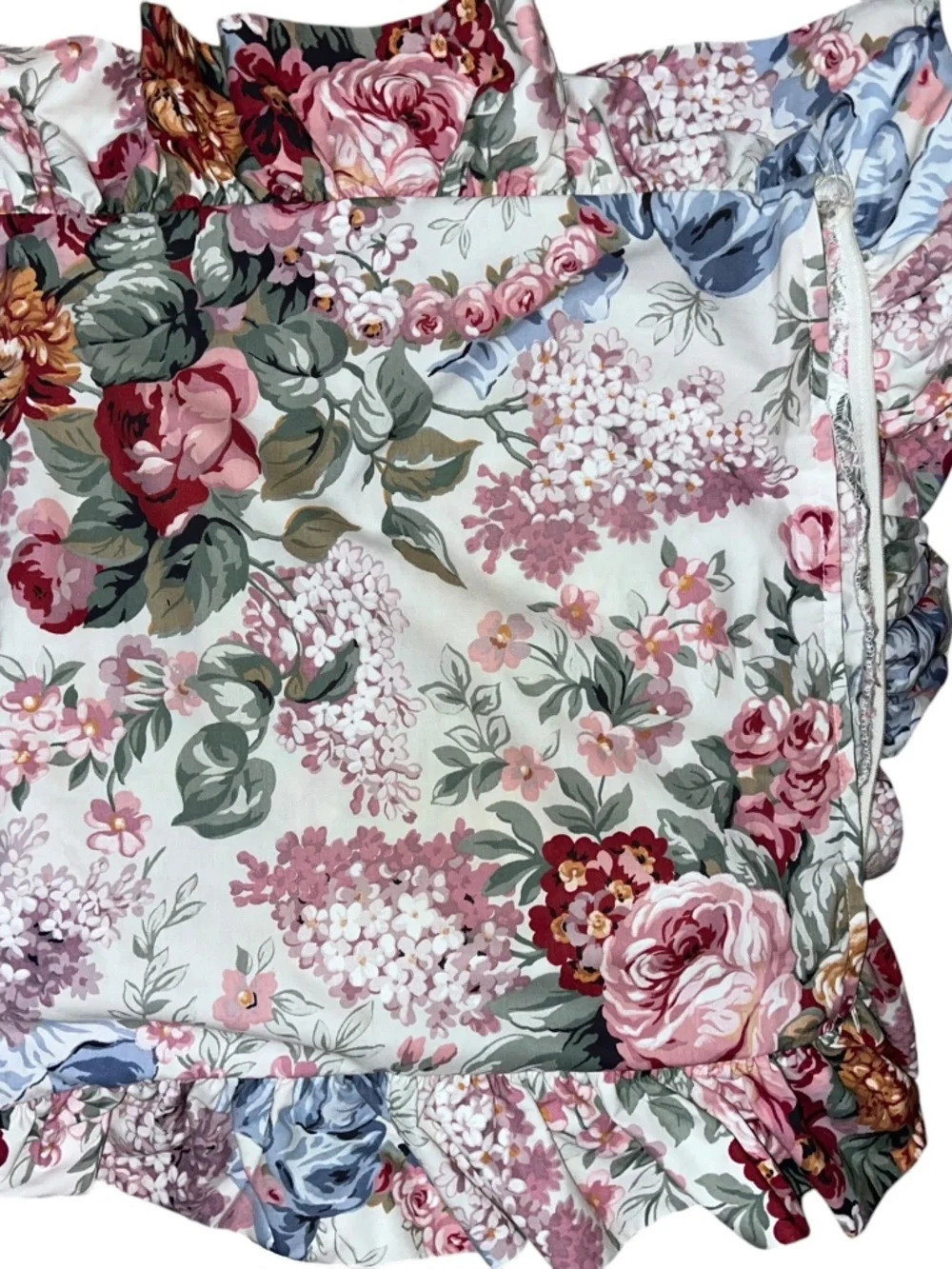 Ralph Lauren Allison floral pillow sham French country rose lavender ruffle case